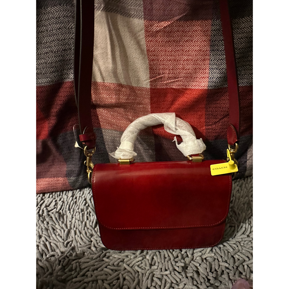 Coach Rogue top handle Red Leather Handbag - Picture 2 of 9